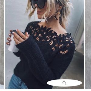 Vici Collection Sincerely Yours Knit Sweater Black S/M